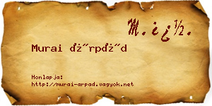 Murai Árpád névjegykártya